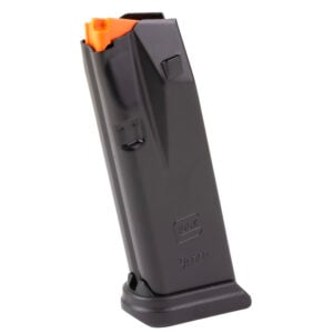 GLOCK factory 9mm 15 round magazine, steel, 43X 48, black